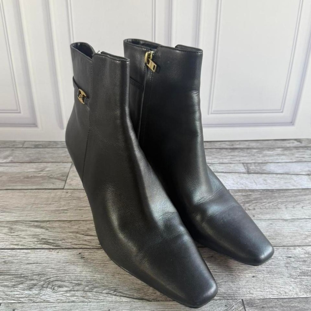 Coach black leather ankle boots with gold hardware #luxury - Picture 2 of 8